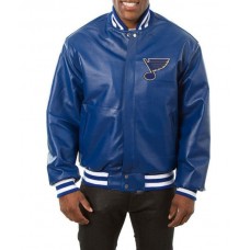 St. Louis Blues Varsity Royal Blue Leather Jacket
